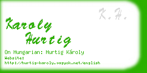 karoly hurtig business card